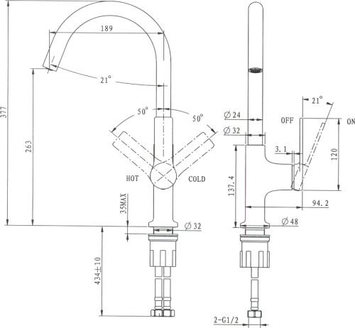 Смеситель для кухни STWORKI HDA4228XH2 в Новокубанске