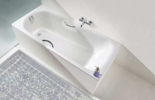 Kaldewei SANIFORM PLUS STAR Стальная ванна Mod.337 180*80*41 alpine white, без ножек, с отверстиями для ручек в Новокубанске