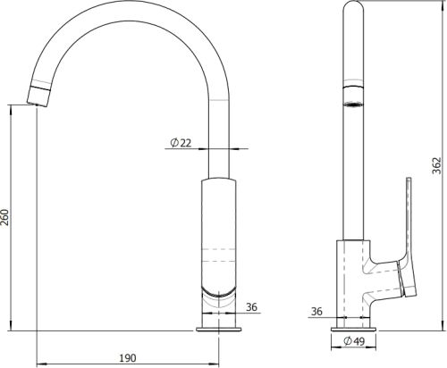 Смеситель для кухни STWORKI HWX5015-P01BK в Новокубанске