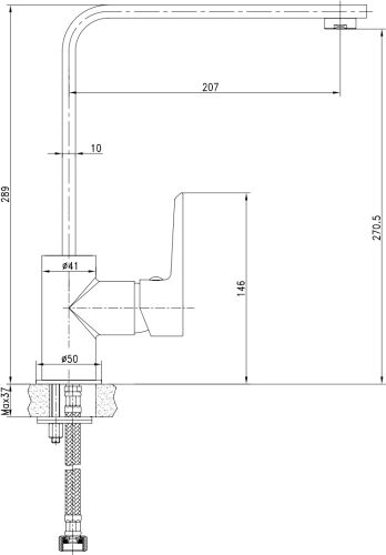 Смеситель для кухни STWORKI HDA3338XH в Новокубанске