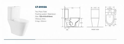 AZ-2002 Azario Parma напольный унитаз в комплекте с бачком и сидением микролифт и арматурой. Размер 705*400*810 мм. (2 МЕСТА) X в Новокубанске
